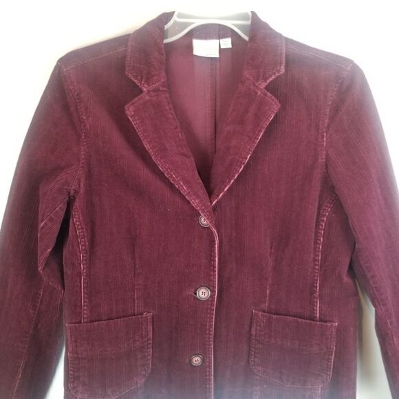 SONOMA " LIFE &STYLE" PETITE STRETCH SIZE PXL. BURGANDY. COTTON, SPANDEX BLAZER - Picture 9 of 15